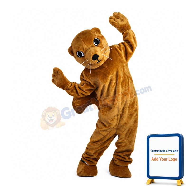 Brown Squirrel With Big Hairy Tail Mascot Costume