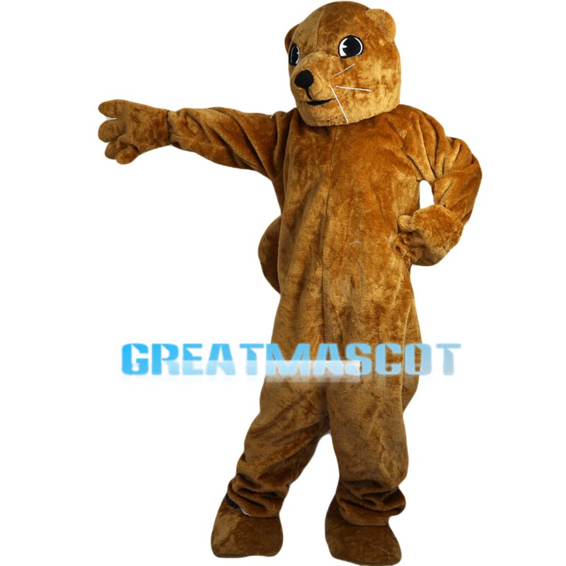 Brown Squirrel With Big Hairy Tail Mascot Costume