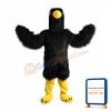 Black Long Fur Eagle Mascot Costume