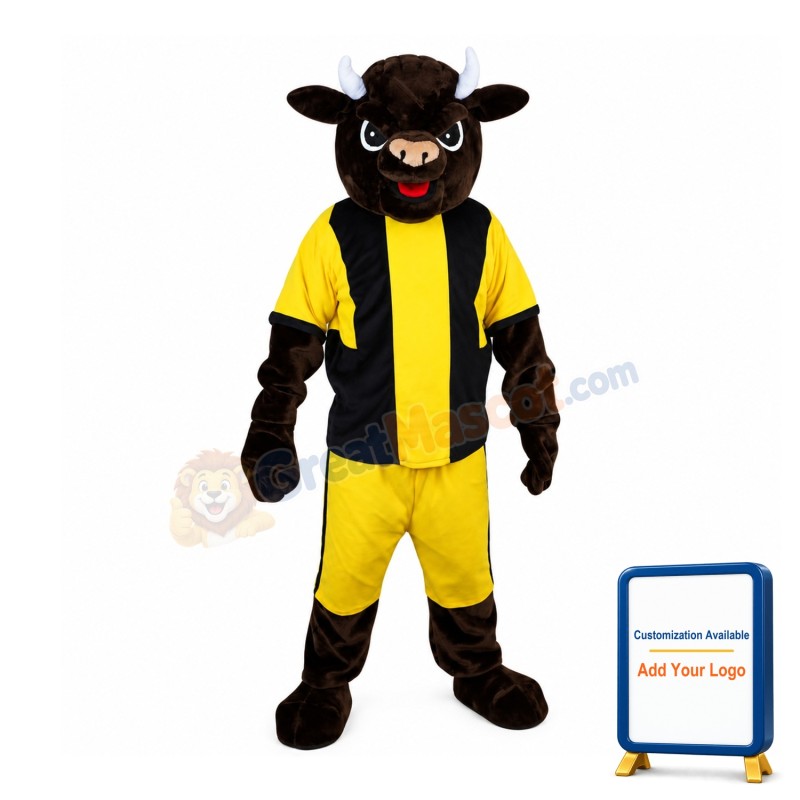 Playing Bull Wearing Sports Set Mascot Costume