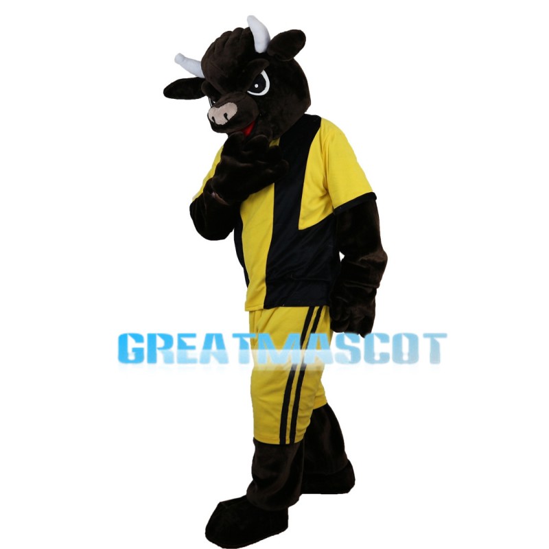 Playing Bull Wearing Sports Set Mascot Costume