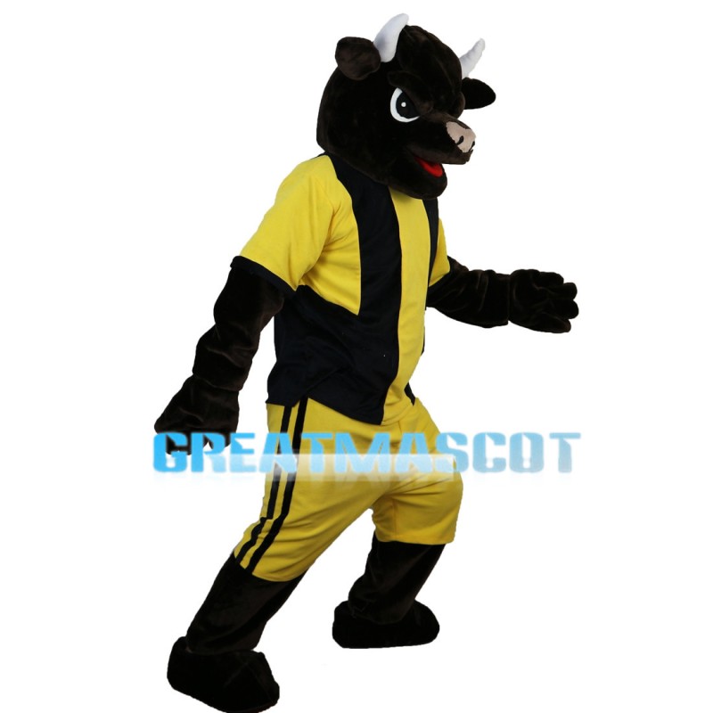 Playing Bull Wearing Sports Set Mascot Costume