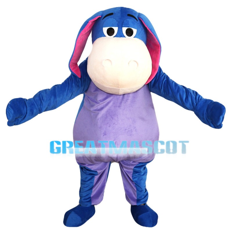 Cheering Fat Purple & Blue Horse Mascot Costume