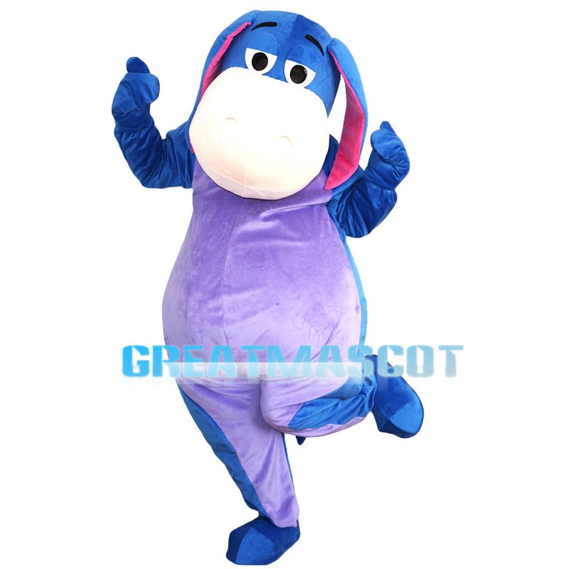 Cheering Fat Purple & Blue Horse Mascot Costume