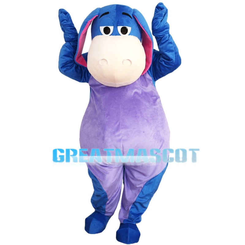 Cheering Fat Purple & Blue Horse Mascot Costume