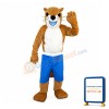 Lively Beaver In Blue Shorts Mascot Costume