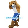Lively Beaver In Blue Shorts Mascot Costume
