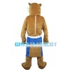 Lively Beaver In Blue Shorts Mascot Costume