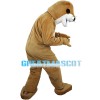 Lively Beaver In Blue Shorts Mascot Costume