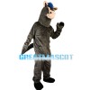Standing Grey Horse With Blue Mane Mascot Costume