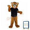 Blue Eyes Bear With Black Shirt Mascot Costume