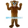 Blue Eyes Bear With Black Shirt Mascot Costume