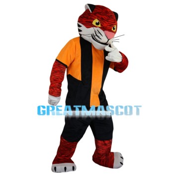 Powerful Tiger In Orange Top Mascot Costume