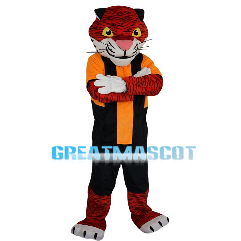 Powerful Tiger In Orange Top Mascot Costume