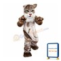 Plush Gray Tiger With Red Nose Mascot Costume