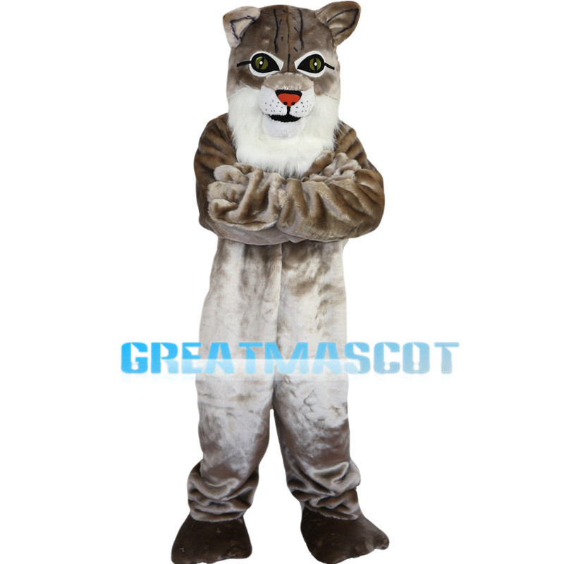 Plush Gray Tiger With Red Nose Mascot Costume