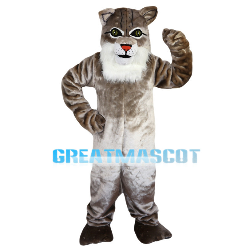 Plush Gray Tiger With Red Nose Mascot Costume