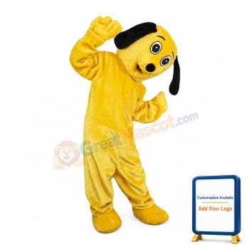 Yellow Dog With Ears Hanging Mascot Costume
