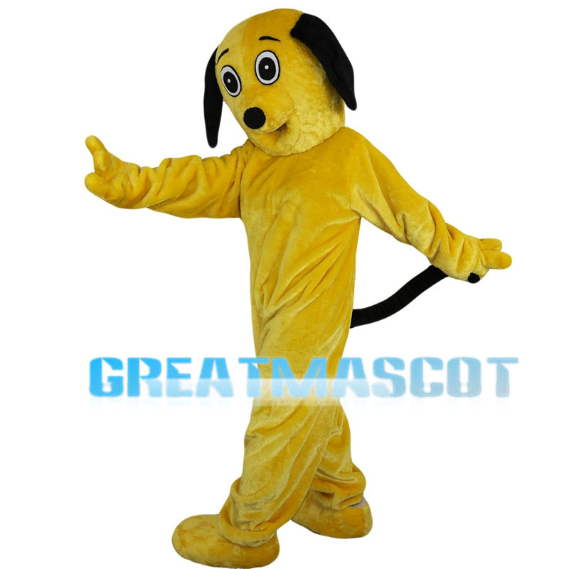 Yellow Dog With Ears Hanging Mascot Costume