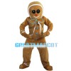 Interesting Breadman With Blue Buttons Mascot Costume