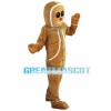 Interesting Breadman With Blue Buttons Mascot Costume