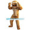 Interesting Breadman With Blue Buttons Mascot Costume