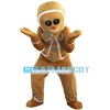 Interesting Breadman With Blue Buttons Mascot Costume