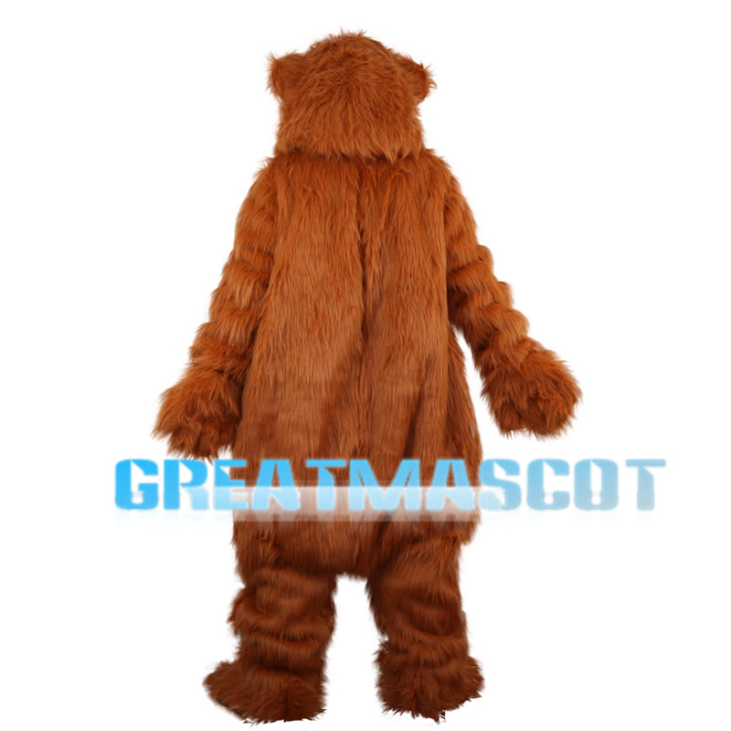 Happy Furry Brown Bear Mascot Costume