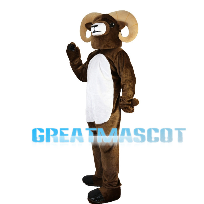 Brown Ram With Curved Claws Mascot Costume