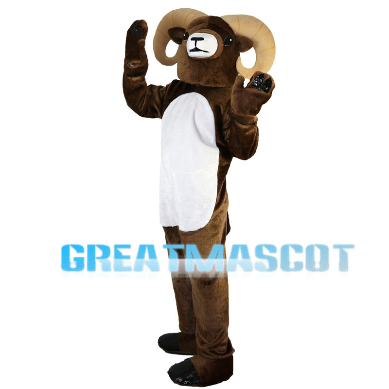 Brown Ram With Curved Claws Mascot Costume