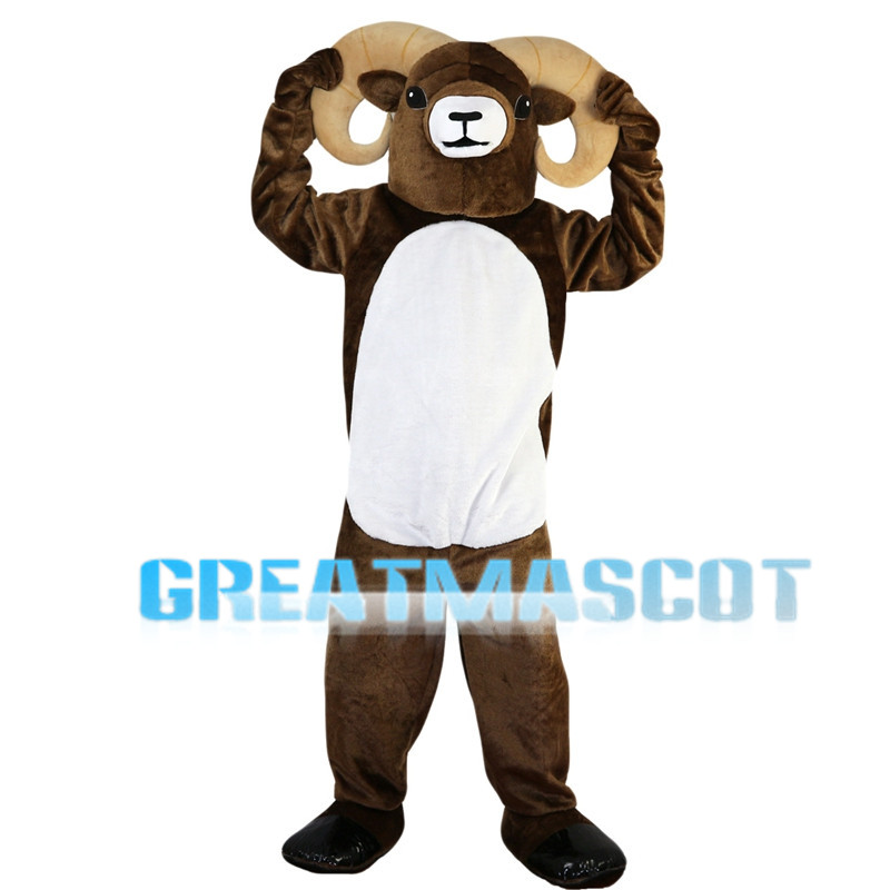 Brown Ram With Curved Claws Mascot Costume
