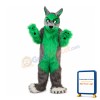 Ferocious Green & Grey Wolf Mascot Costume