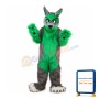 Ferocious Green & Grey Wolf Mascot Costume