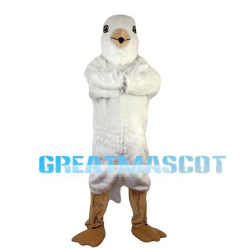 Short Plush White Bird Mascot Costume