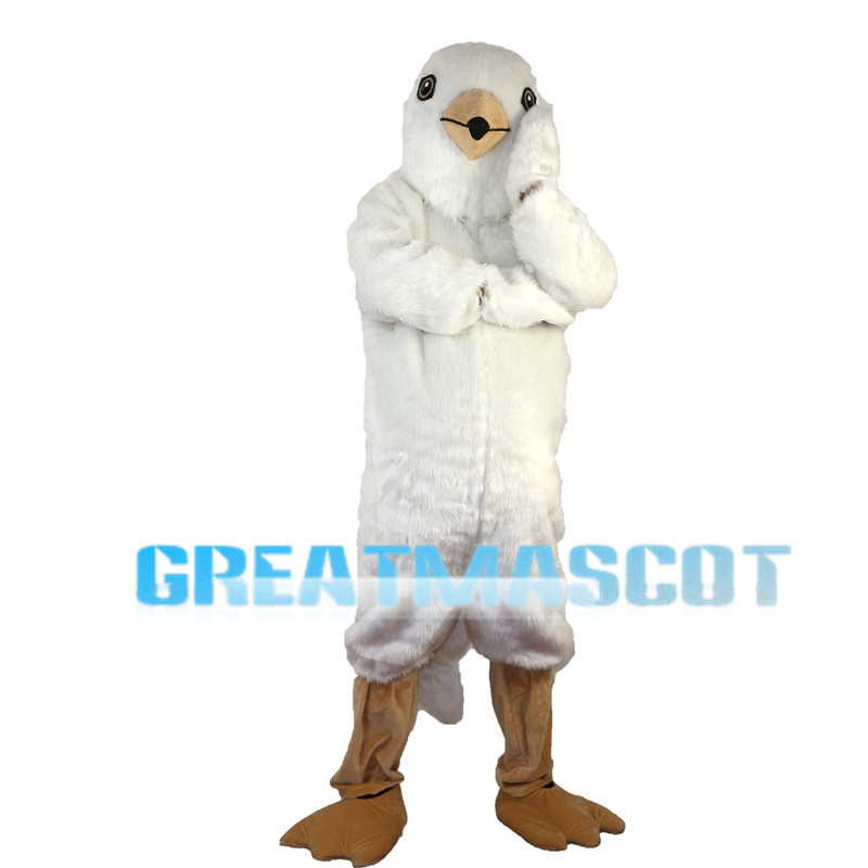 Short Plush White Bird Mascot Costume