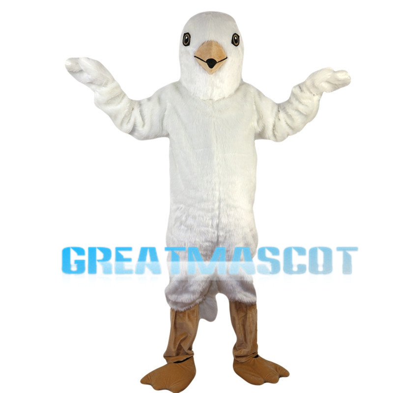 Short Plush White Bird Mascot Costume