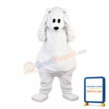 Dazed Big White Bear Mascot Costume