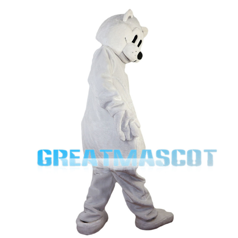 Dazed Big White Bear Mascot Costume