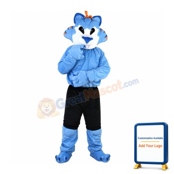 Blue Leopard With Black Shorts Mascot Costume