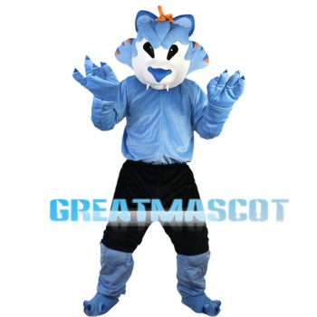 Blue Leopard With Black Shorts Mascot Costume