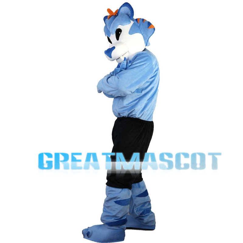 Blue Leopard With Black Shorts Mascot Costume