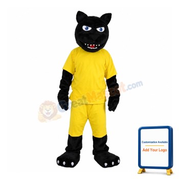 Black Panther With Yellow Set Mascot Costume
