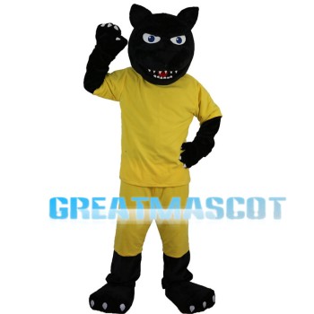 Black Panther With Yellow Set Mascot Costume