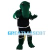Green Crocodile With Black Sports Set Mascot Costume