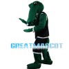 Green Crocodile With Black Sports Set Mascot Costume