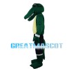 Green Crocodile With Black Sports Set Mascot Costume