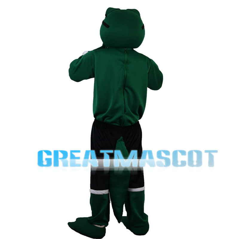 Green Crocodile With Black Sports Set Mascot Costume