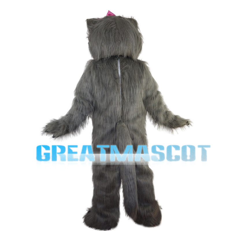 Grey Beaver With Pink Bow Mascot Costume