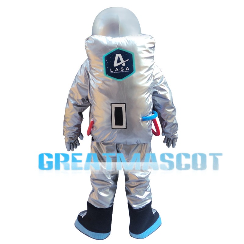 Waving Astronaut Wearing Space Suit Mascot Costume
