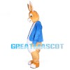 Rabbit With Blue Coat Mascot Costume Full Set